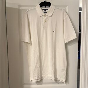 Tommy Hilfiger Men's Cream/White Polo Shirt with Subtle Logo size XL, NWOT